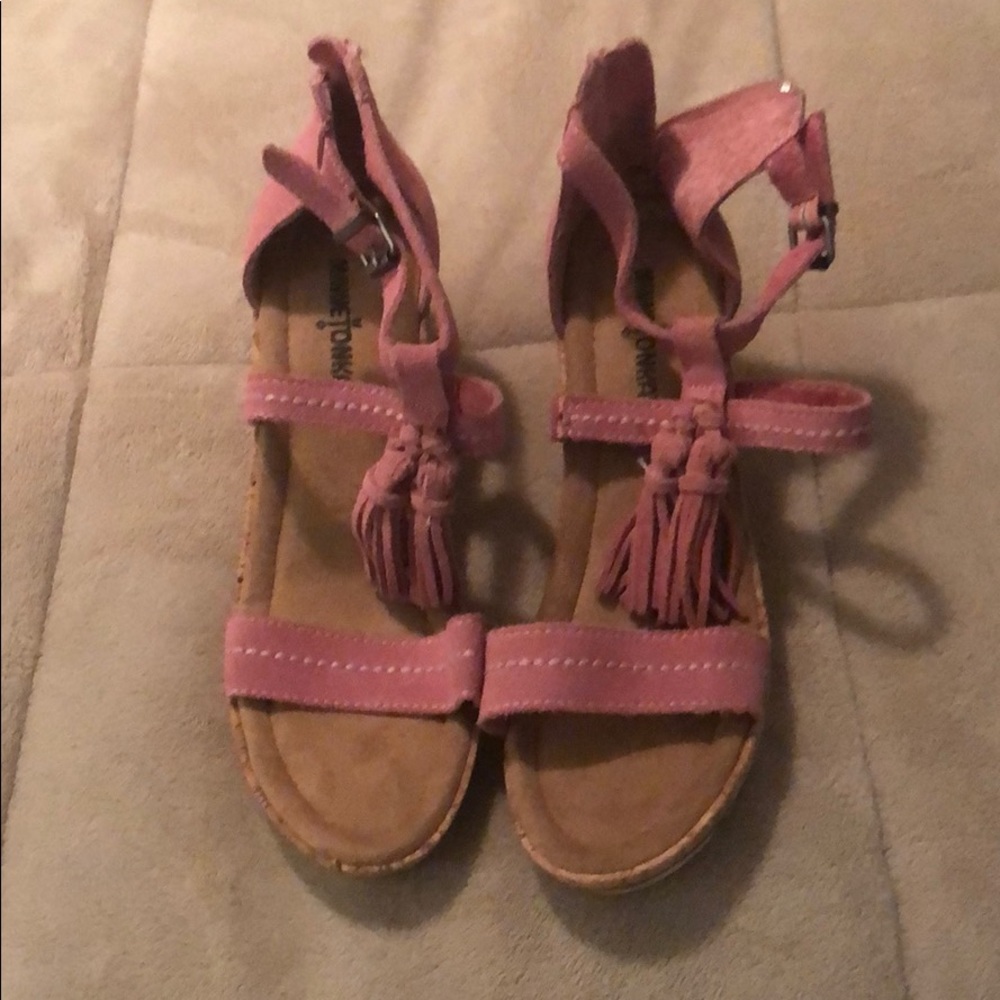 Pink Leather Upper Pink Wedges